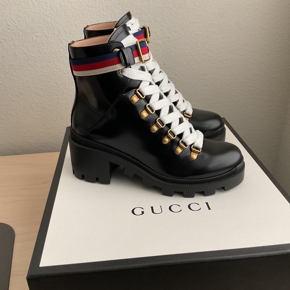 Gucci combat boots/ leather, black color - Picture 2 of 14